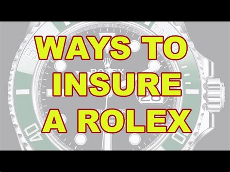 rolex insurance canada|should i insure my Rolex.